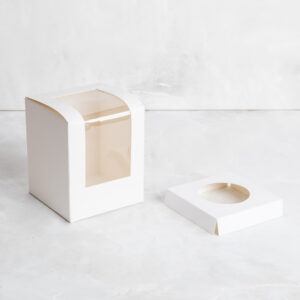 Caja blanca en una pieza con visor 10x10x12 cm + insert – 10 U