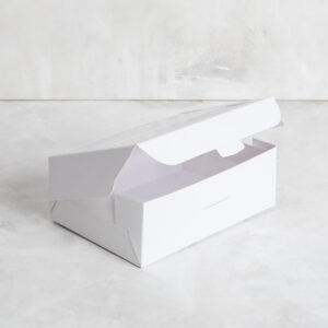 Caja en una pieza blanca con doble visor – 17x12x6 cm – 10 U
