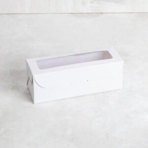 Caja en una pieza blanca con visor – 23x8x8 cm – 10 U