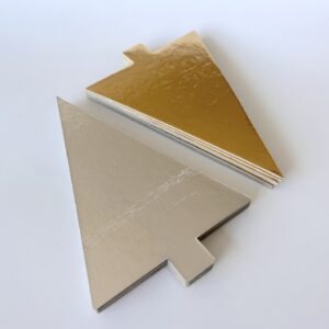 Mini base triangular oro/plata doble faz 13.20×10 cms – 50U