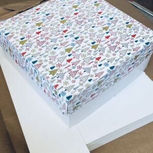 Caja base blanca y tapa impresa 25x25x10 cm – EDICION LIMITADA NAVIDAD – 10 U